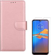 Samsung Galaxy A41 Portemonnee hoesje Rose Goud met 2 stuks Glas Screen protector