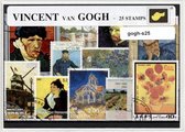 Vincent van Gogh – Luxe postzegel pakket (A6 formaat) : collectie van 25 verschillende postzegels van Vincent van Gogh – kan als ansichtkaart in een A6 envelop, souvenir, cadeau, k