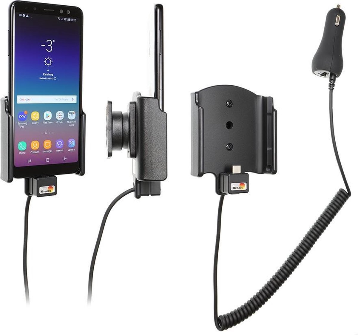 Brodit houder/lader Samsung Galaxy A8 sig.plug