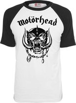 Urban Classics Motorhead Heren Tshirt -4XL- Motörhead Everything Louder Raglan Wit/Zwart