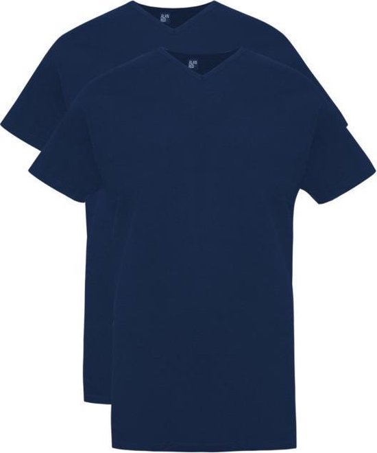 Alan Red T-shirt Vermont - extra lang - 2-pack V-hals - donker blauw
