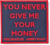The Beatles Patch Your Never Give Me Your Money Zwart/Rood