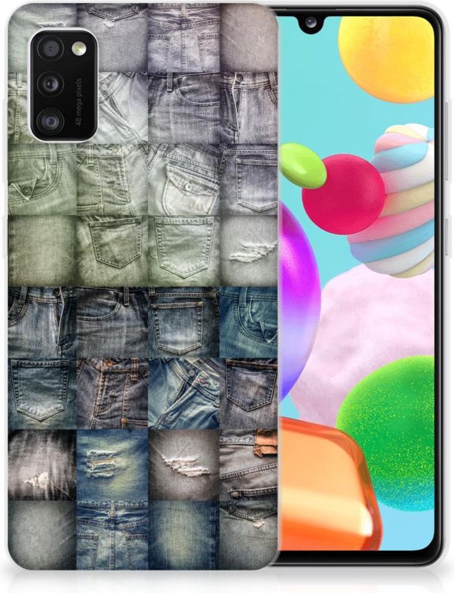 Silicone Back Cover Samsung Galaxy A41 Spijkerbroeken