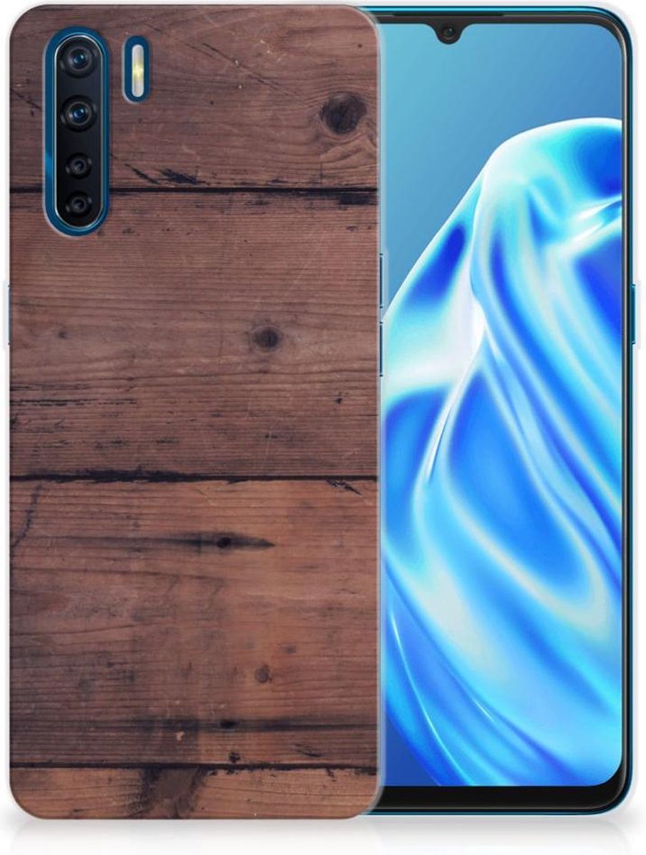 OPPO A91 Bumper Hoesje Old Wood