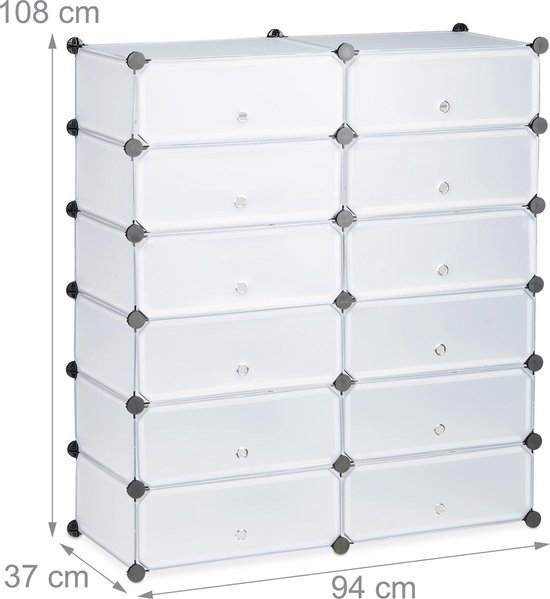 Bol Com Relaxdays Schoenenrek 12 Vakken Schoenenkast Xxl Groot Rek Kunststof