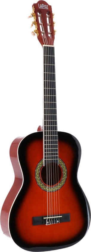 LaPaz 002 SB klassieke gitaar 3/4-formaat sunburst + statief + tuner