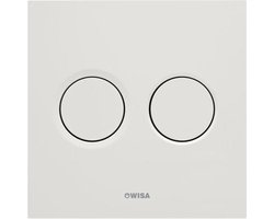 Wisa Luga bedieningsplaat kunststof pneumatisch 16x16cm met dualflush voor XS WC element wit