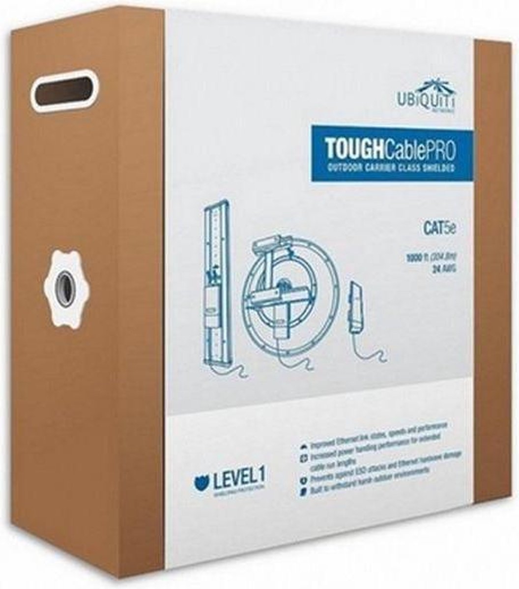 Gepantserde Externe Netwerkkabel Categorie 5e UBIQUITI TC-PRO Level 1 305 m Zwart