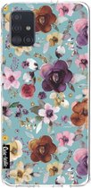 Casetastic Samsung Galaxy A51 (2020) Hoesje - Softcover Hoesje met Design - Flowers Soft Blue Print