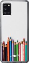 Samsung Galaxy A31 Hoesje Transparant TPU Case - Pencils #ffffff