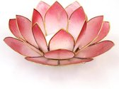 Waxinehouder lotus capiz-schelp koper 15cm roze - Filippijnen