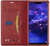 LC.IMEEKE Huawei Mate 20 Lite Retro Portemonnee Hoesje Kunstleer Rood