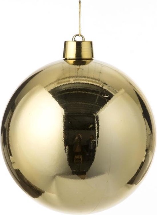 2x Grote kunststof kerstbal goud 25 cm - Groot formaat gouden kerstballen |  bol.com