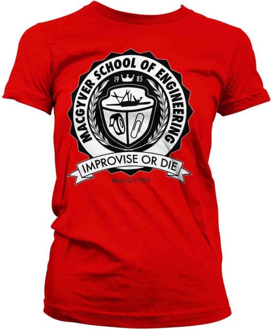 MacGyver Dames Tshirt -2XL- School Of Engineering Rood