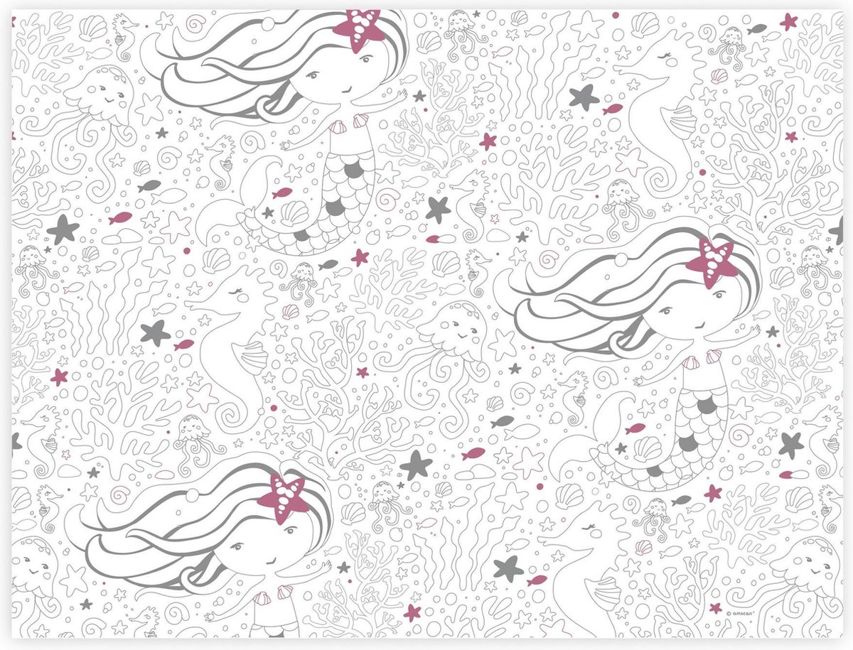 8 Placemats Be a Mermaid 30x40cm