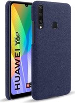 Huawei Y6p Stof Hard Back Cover Blauw