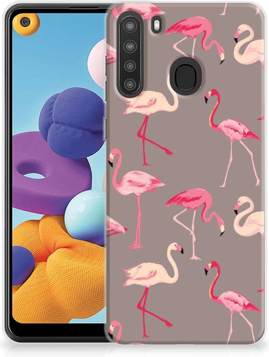 Samsung Galaxy A21 TPU Hoesje Flamingo
