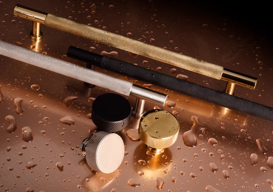 Poignée Ronde Grise - Entraxe 128 mm - Poignée pour Placard, Meuble de