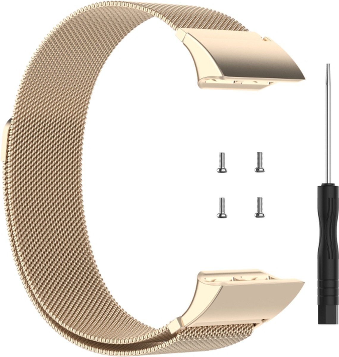 Milanees bandje - geschikt voor Garmin Forerunner 30 / 35 - champagne