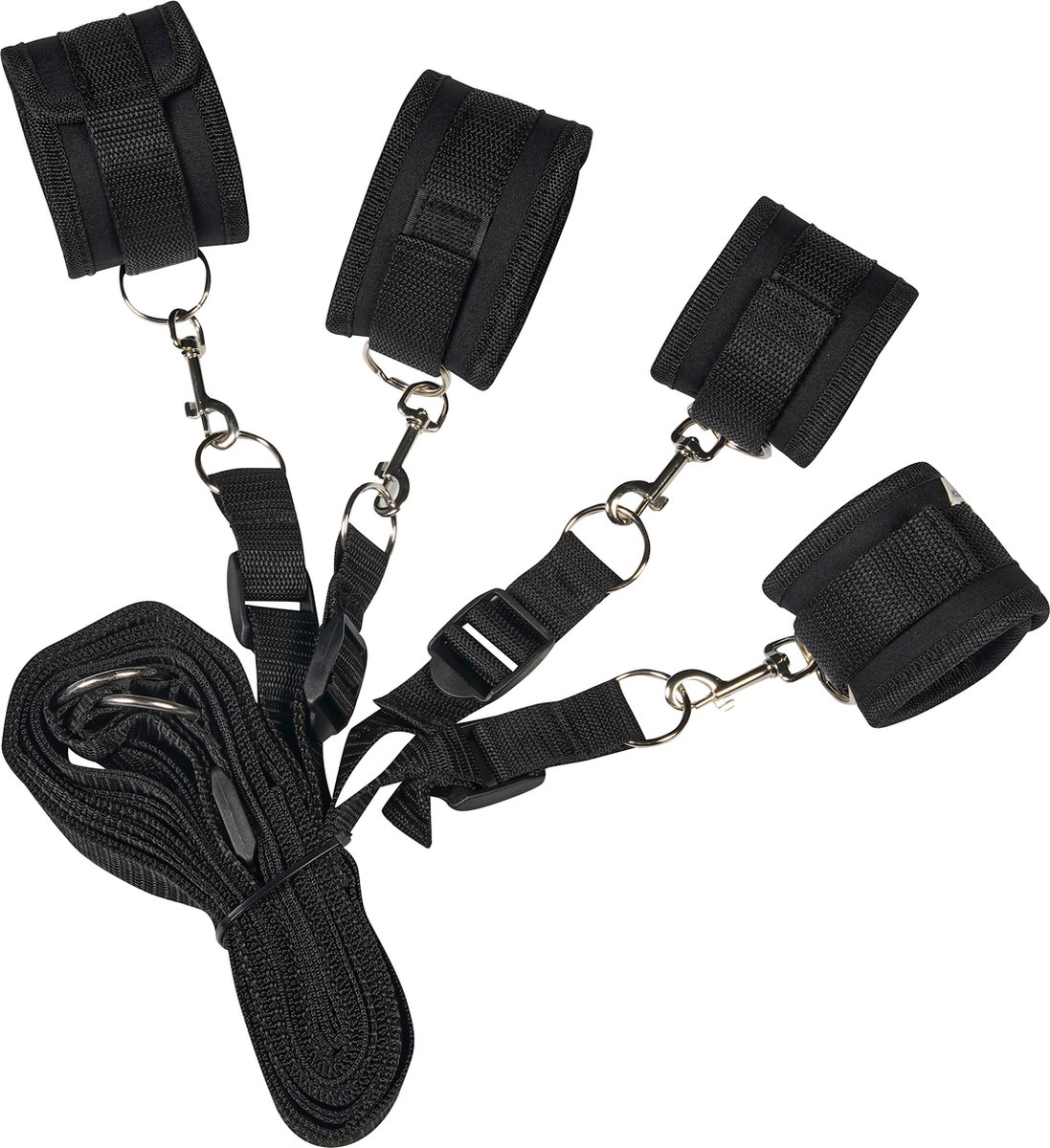 Banoch | Bondageset voor onder bed | stevige zachte neopreen boeien | makkelijk verstelbaar | zwart — afbeelding 2