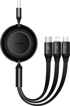 Baseus USB 3-in-1 kabel voor micro USB / USB-C / Lightning  voor thuis en auto 66W / 2A 1,1m (zwart) CAMJ010101