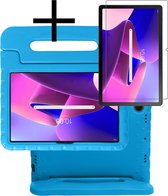 Hoesje Geschikt voor Lenovo Tab M10 Plus 3rd Gen Hoesje Kinderhoes Shockproof Hoes Kids Case Met Screenprotector - Blauw
