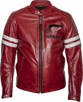 Helstons Jake Speed Leather Buffalo Red White Jacket 2XL - Maat - Jas