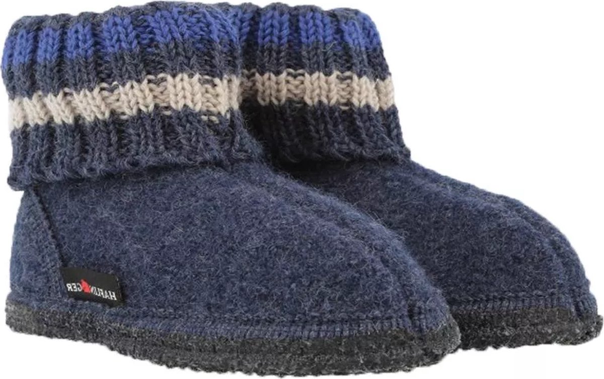Haflinger Paul Sloffen Graphit Grijs - Maat 37- 100% wol - huissloffen - pantoffel