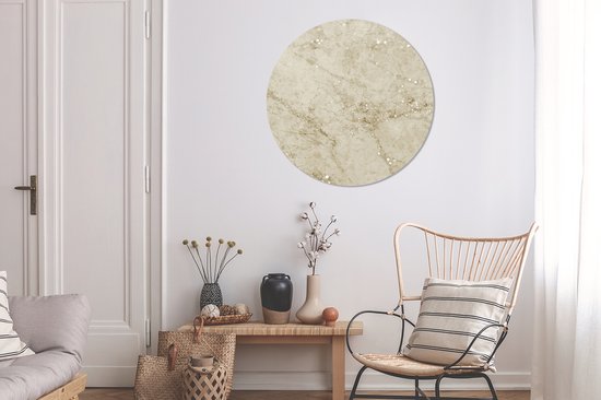 Papier Peint Cercle - Marbre - Motifs - Crème - 100x100 cm XXL