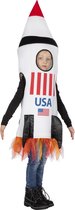 Wilbers & Wilbers - Science Fiction & Space Kostuum - Raket Naar De Maan Nasa USA Kind Kostuum - Wit / Beige - Maat 140 - Carnavalskleding - Verkleedkleding