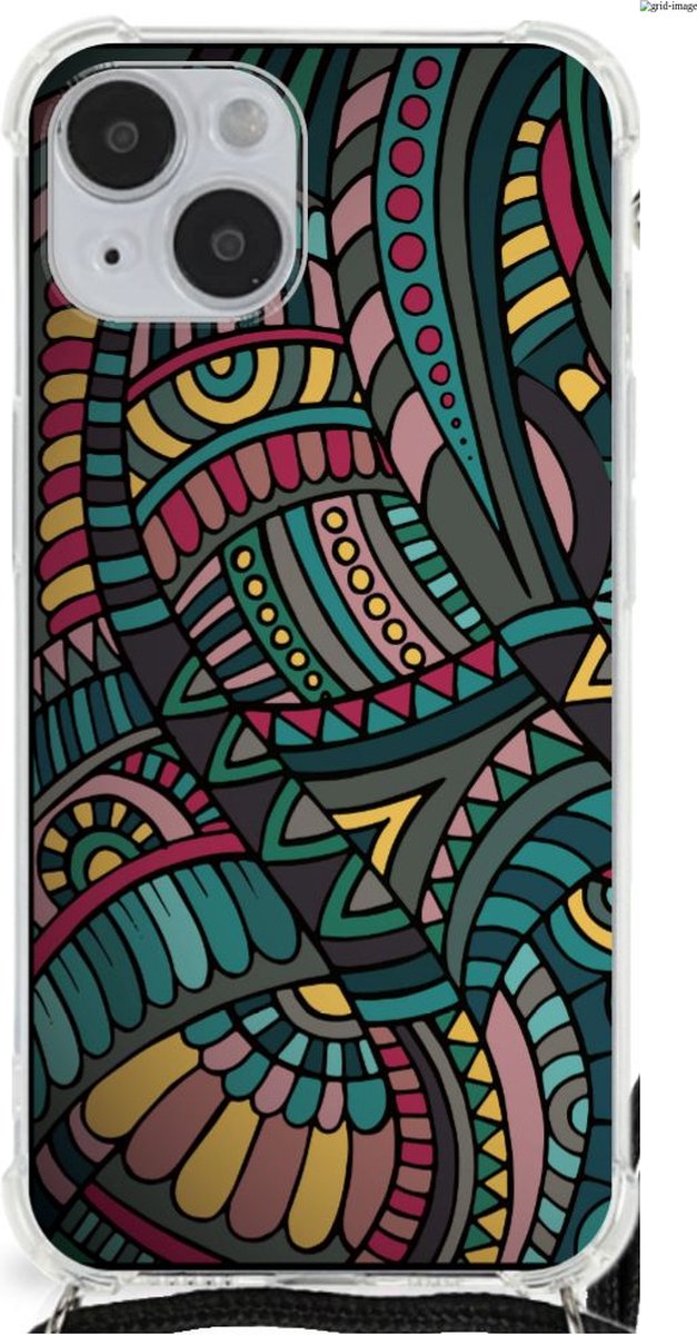 iPhone 14 Plus Doorzichtige Silicone Hoesje Aztec