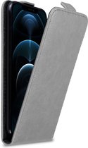 Cadorabo Hoesje geschikt voor Apple iPhone 12 PRO MAX in TITANIUM GRIJS - Beschermhoes in flip design Case Cover met magnetische sluiting