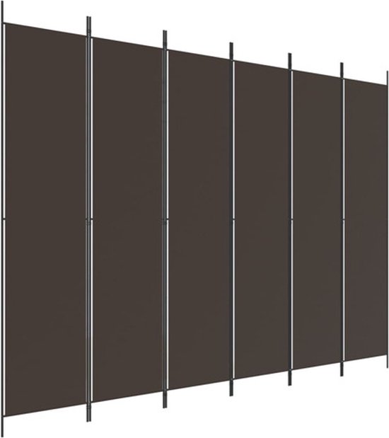 vidaXL Séparateur de pièce avec 6 panneaux 300x220 cm Tissu Marron - Séparateur de pièce - Séparateurs de pièce - Cloison de séparation - Séparateur de pièce