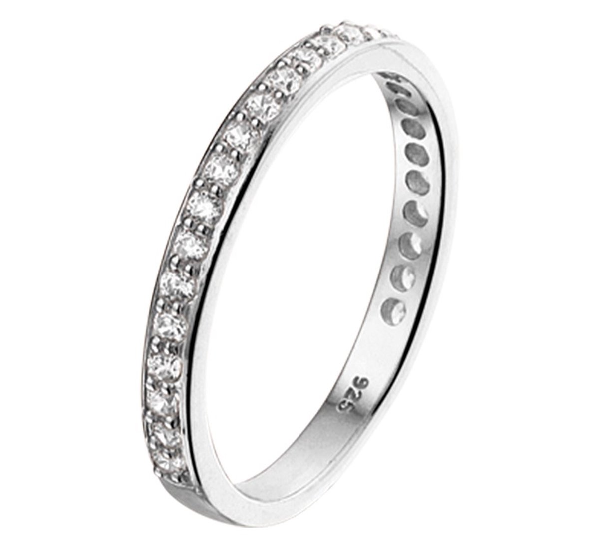 Zilver Gerhodineerde Aanschuifring zirkonia 1332555 18.50 mm (58)