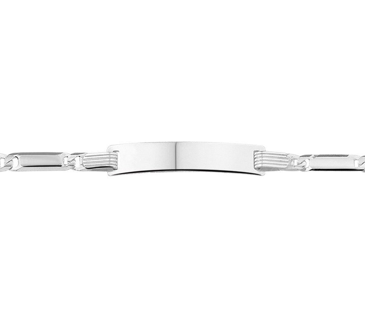 Zilver Gerhodineerde Graveerarmband anker plaat 5 1329830
