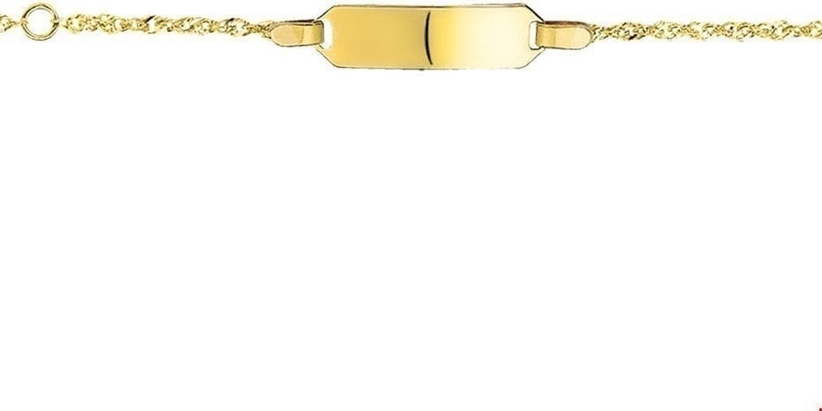 The Kids Jewelry Collection 9 Krt. Graveerarmband Plaat 5 mm 11 - 13 cm - 9 Karaats Geel