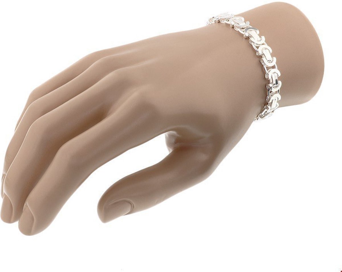 Zilveren Armband konings plat 8 1002078 21 cm