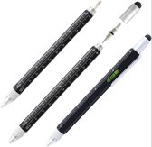 balpen - 6-in-1 pen – liniaal – waterpas – stylus - 2 schroevendraaiers - multifunctioneel gereedschap - ideaal Cadeau – (zwart)