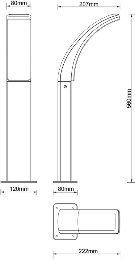 INSPIRE - LED tuinpaal LAKKO - 1500LM - IP44 - 4000K - H. 56 cm - Alu ...