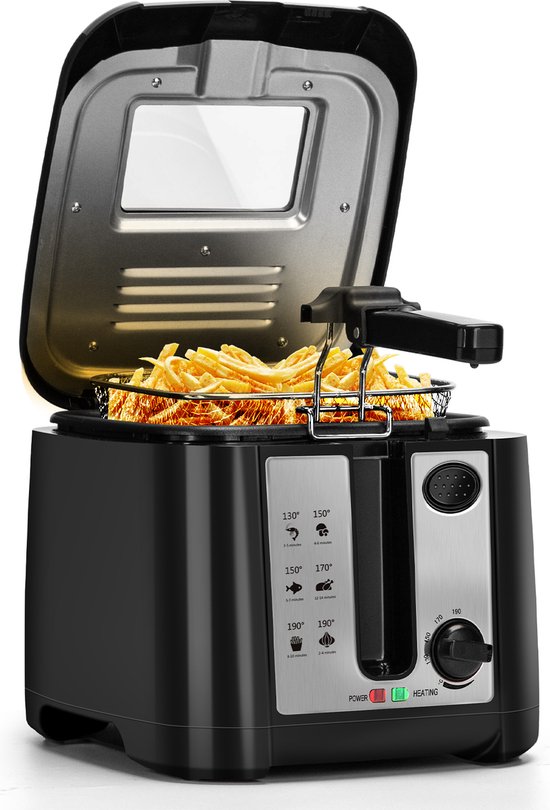 Aigostar Olivia 30ZST - Frituurpan - 1650W - 2.5L - Zwart