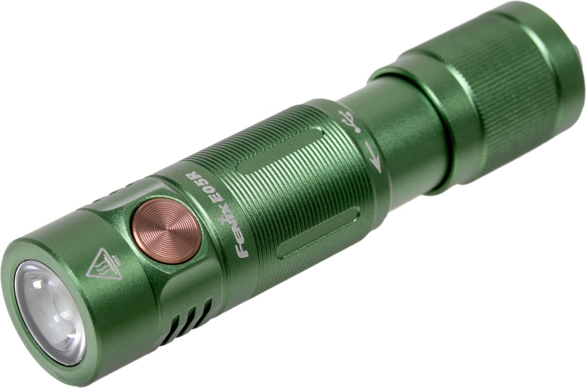 Fenix E05R Zaklamp FEE05R-GR Sleutelhangerzaklamp Oplaadbaar Compact Every Day Carry,400 Lumen, Groen, Aluminium