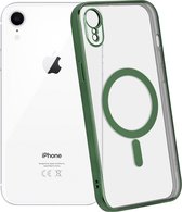ShieldCase geschikt voor Apple iPhone Xr hoesje transparant Magneet metal coating - donkergroen - Backcover hoesje magneet - Doorzichtig hoesje met oplaad functie