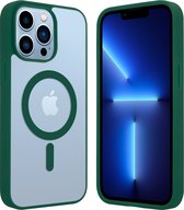 ShieldCase geschikt voor Apple iPhone 13 Pro Max Magneet hoesje transparant gekleurde rand - groen - Shockproof backcover hoesje - Hardcase hoesje - Siliconen hard case hoesje met Magneet ondersteuning