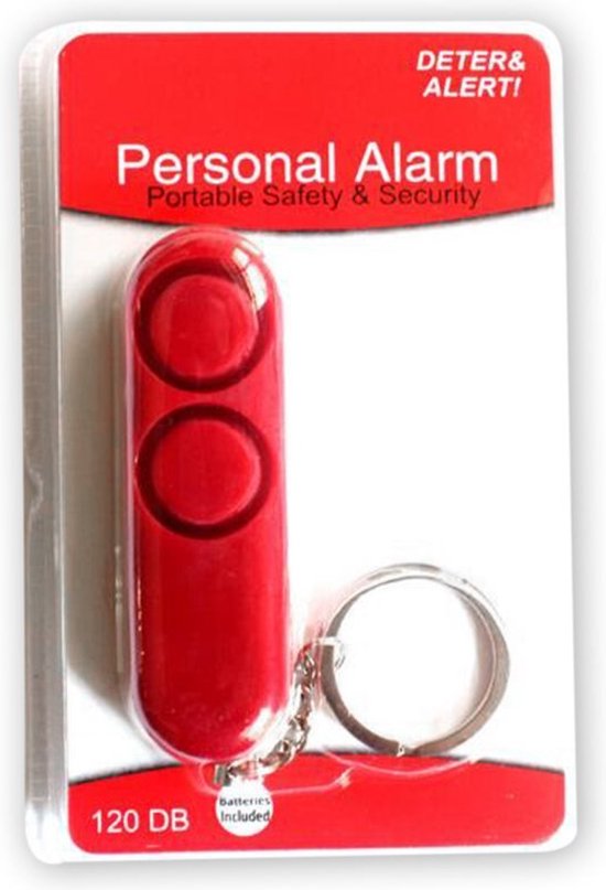 Porte-clés Alarme Self Défense - 120 dB - Alarme Personnelle - Sirène Anti-Viol - Rouge