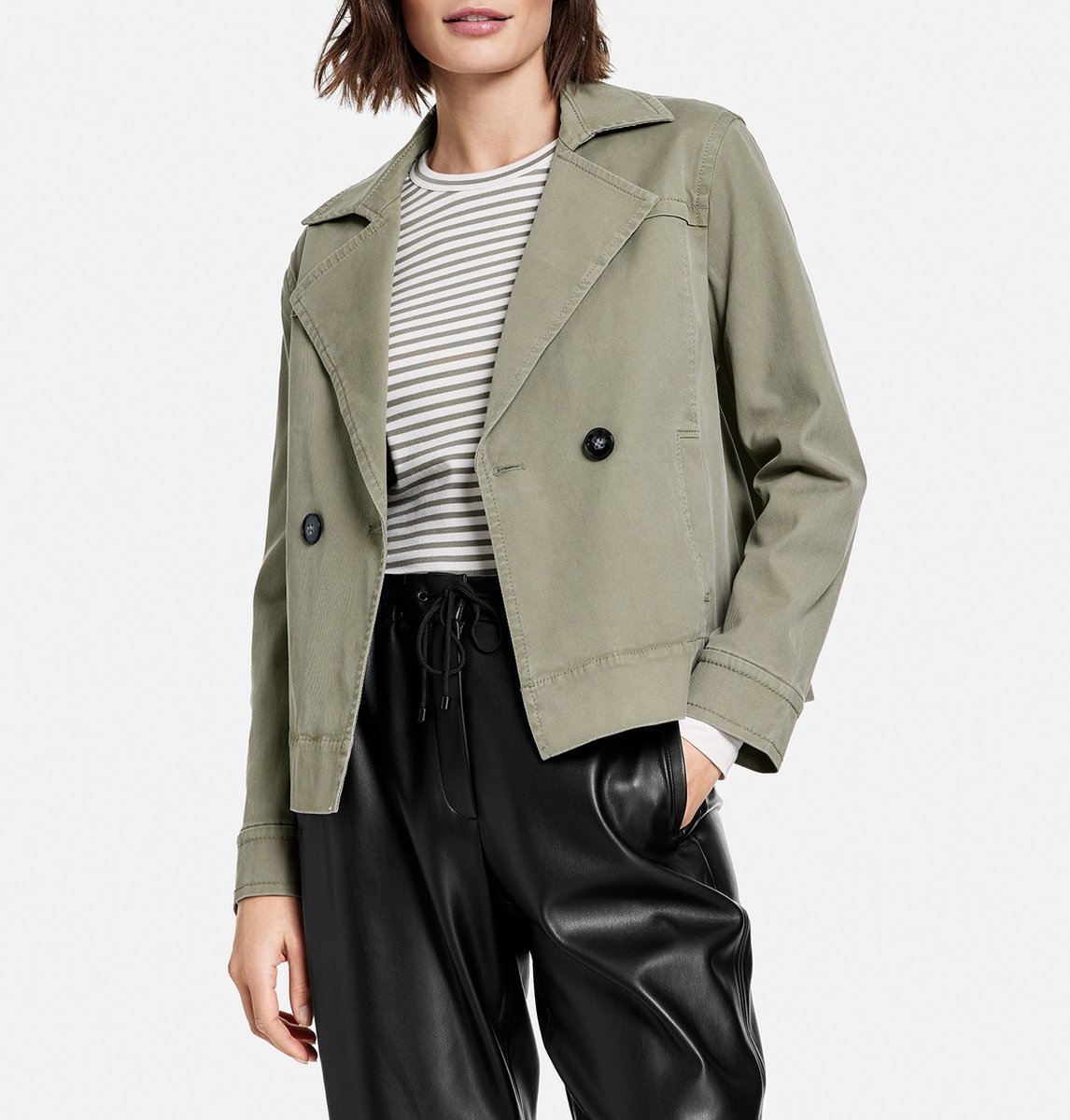 GERRY WEBER Dames Korte blazer met lyocell Khaki-46