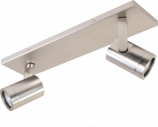 Witte balk spot Halospot | 2 lichts | staal | metaal | 40 x 9,5 cm | verstelbaar | plafondlamp | modern / strak design