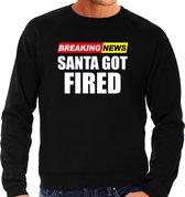 Bellatio Decorations Foute humor Kersttrui breaking news fired Kerst - sweater zwart - heren XL