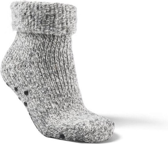 Chaussettes Fellhof Warm antidérapantes en laine vierge douce gris clair taille 39-42