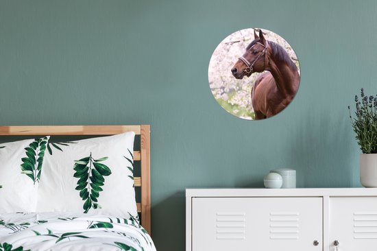 Wall Circle - Wall Circle - Cheval - Sakura - Licol - Aluminium - ⌀ 30 cm - Intérieur et Extérieur
