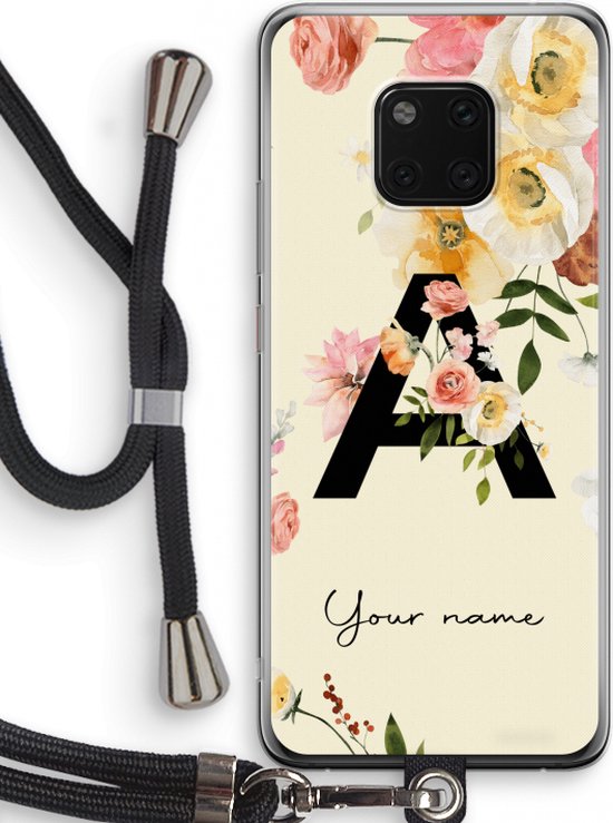 Personnalisé - Case Company® - Coque Huawei Mate 20 Pro avec Cordon -  Monogram Fleurs... | bol